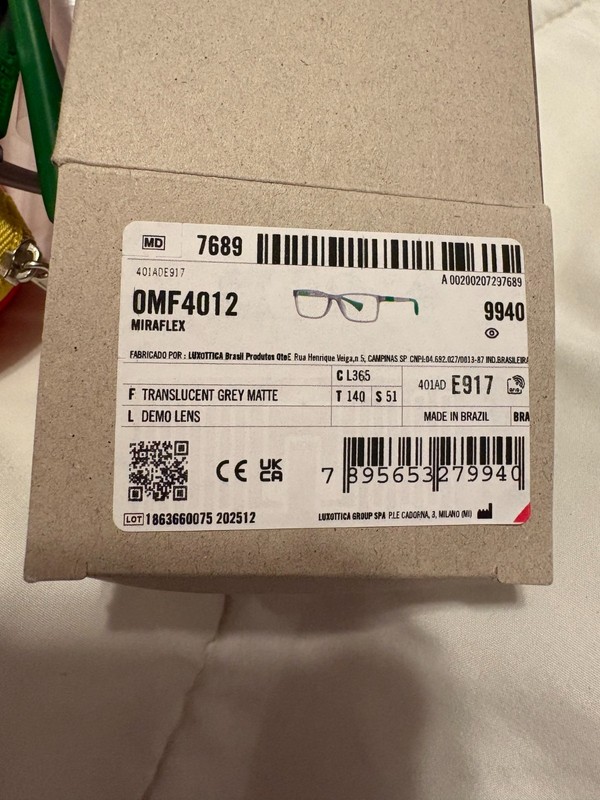 New Miraflex OMF4012 Kids Eyeglass Frames Grey Green 51-15-140