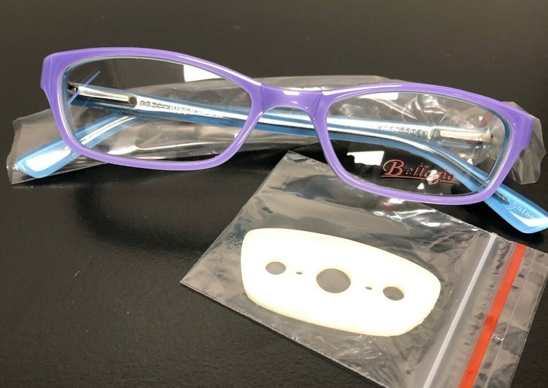 BELLAGIO Designer Eyeglasses Semi Cat Frame B683 Size 46-18-135 Purple/Blue NEW gallery