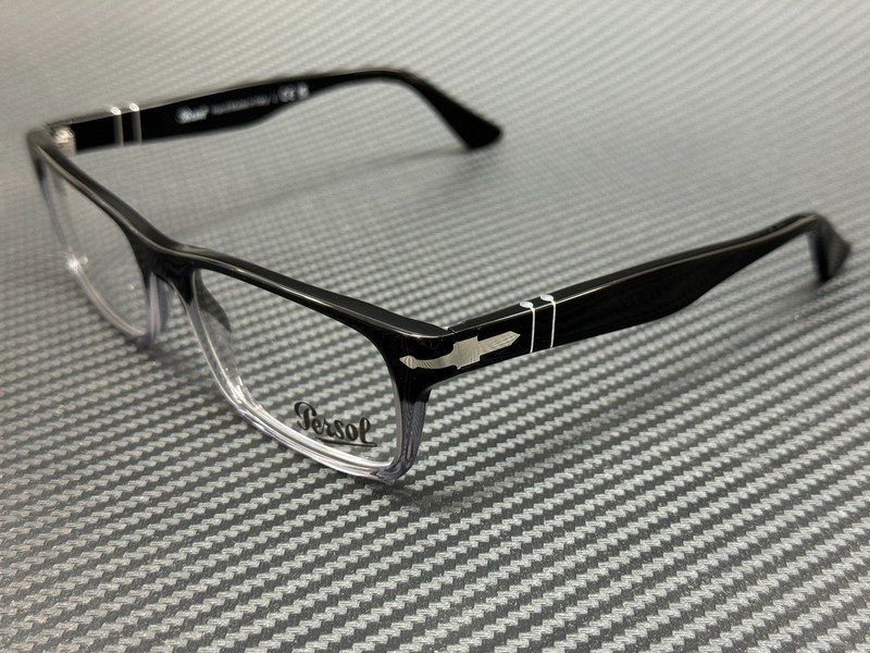 PERSOL PO3050V 966 Black Square Rectangle Men’s Eyeglasses 53 mm