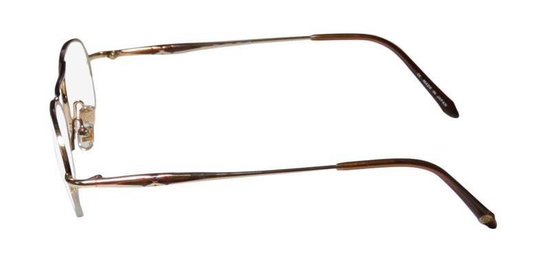 NEW KATA NOA EYEGLASS FRAME 47-19-140 HALF-RIM OVAL METAL UNISEX GOLD BRN gallery