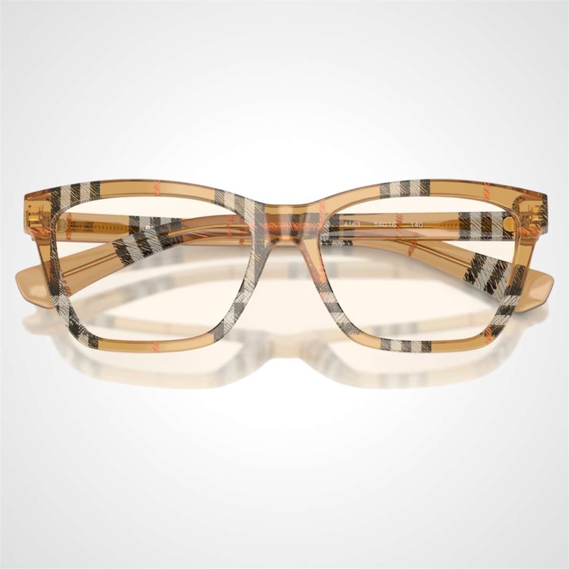 Burberry Eyeglasses 52-16-140 Check Brown New Sand Square Womens Frames Glasses gallery