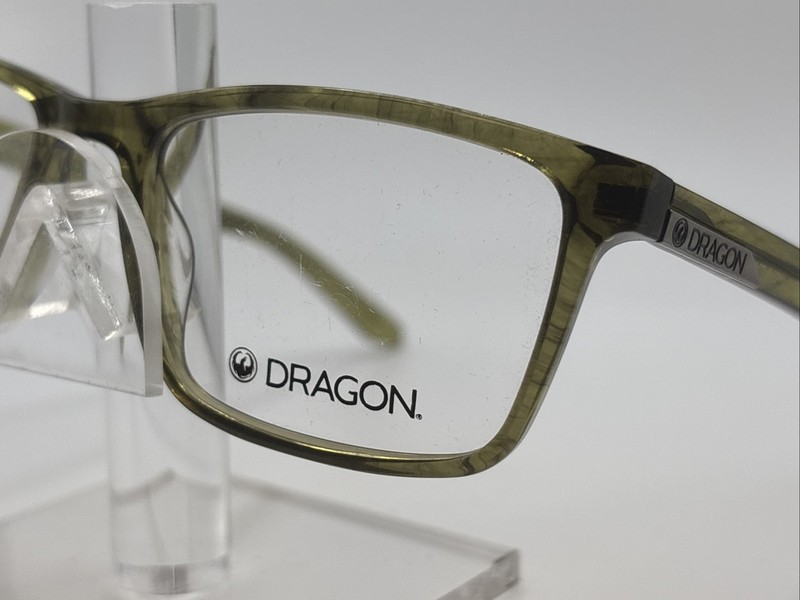 Dragon Quinton DR201 318 54/18 140 Men’s Olive Horn Full Rim Eyeglasses gallery