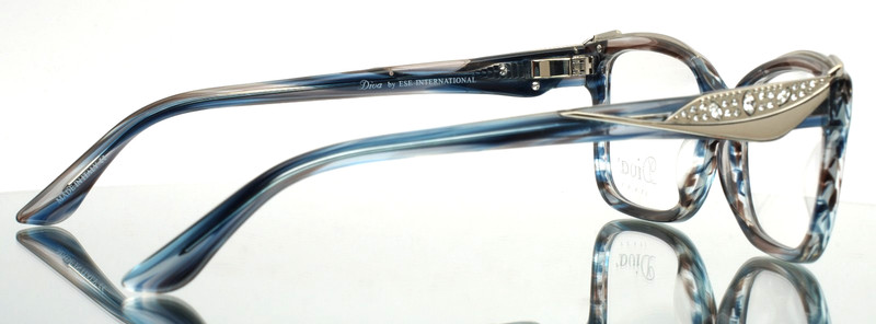 DIVA 5571 C.704 Blue Brown Womens Rectangle Eyeglasses 55-17-140 B:37 A gallery