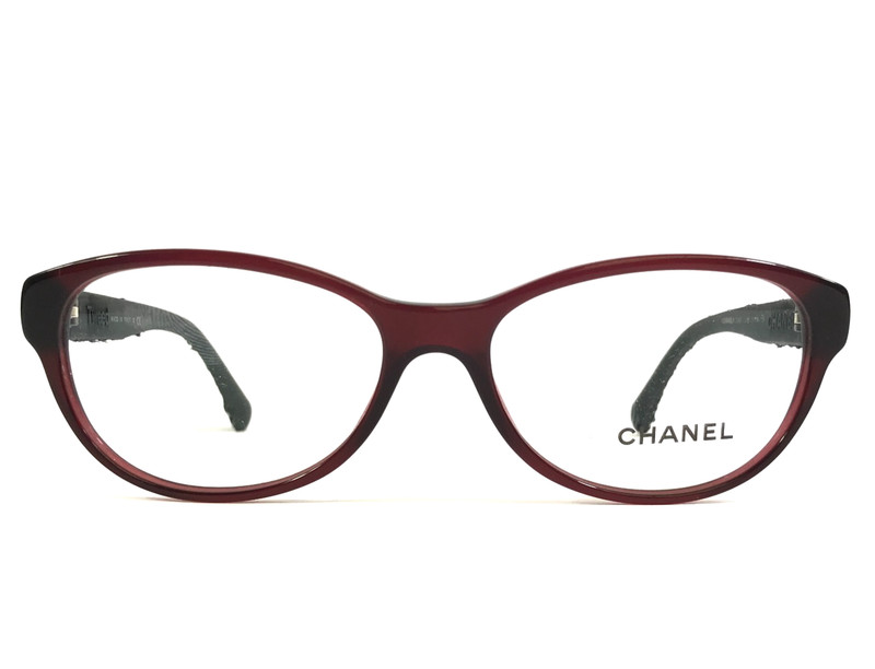 Chanel Eyeglasses Frames 3243 c.539 Red Black Cat Eye Full Rim Tweed 54-16-135 gallery