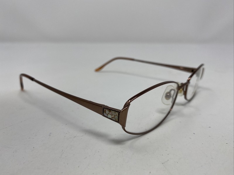 Tres Jolie 129 WARM SPICE 52-17-135 Brown Metal Full Rim Eyeglasses Frame N104 gallery