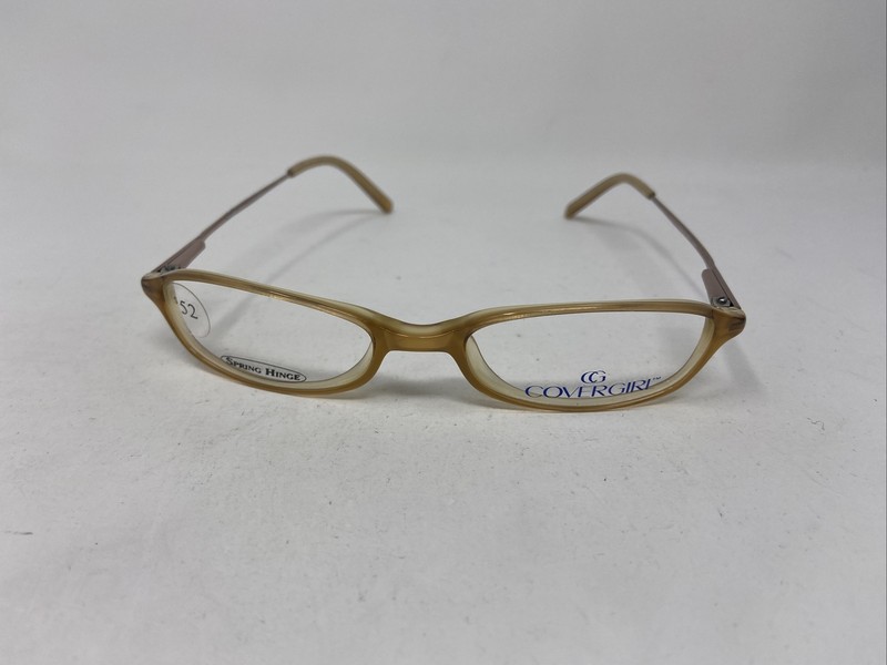 COVERGIRL CG296 458 50/17/140 YELLOW BROWN FLEX HINGE EYEGLASSES BS12