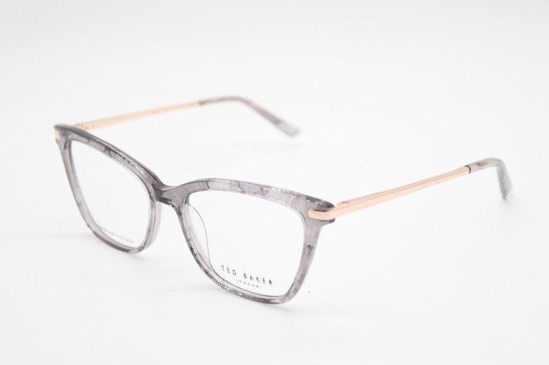 NEW TED BAKER LONDON TW006 GRY GREY ROSE GOLD AUTHENTIC EYEGLASSES 53-16