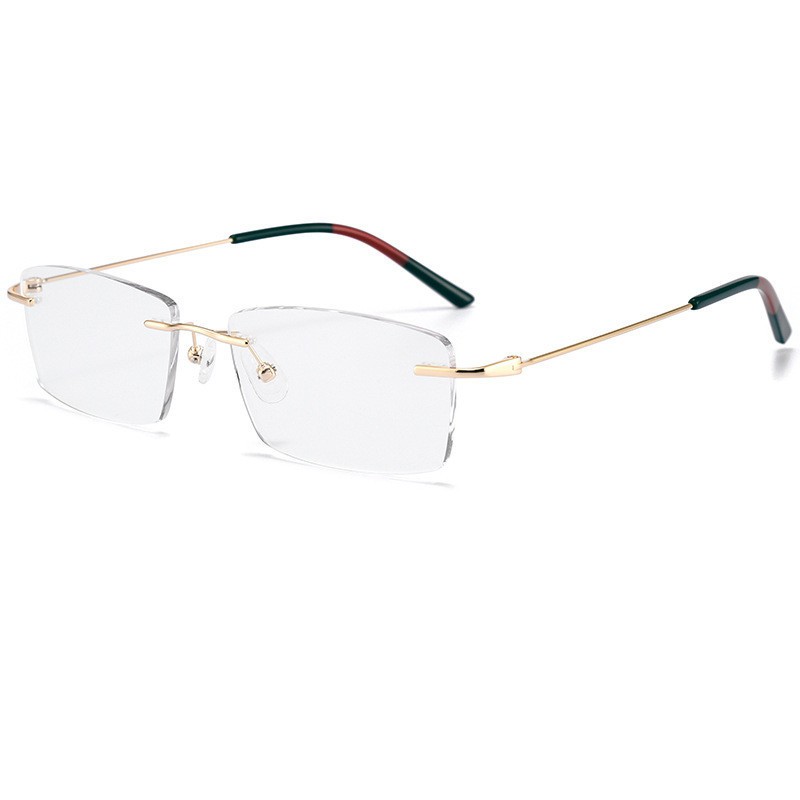 Ultralight Titanium Rimless Eyeglass frame Square Spectacles Business Glasses gallery