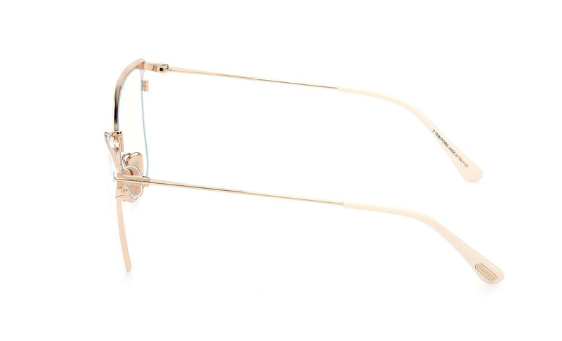 NEW TOM FORD FT5839-B 025 IVORY/CLEAR BLUE LIGHT BLOCK 56MM AUTHENTIC EYEGLASSES gallery