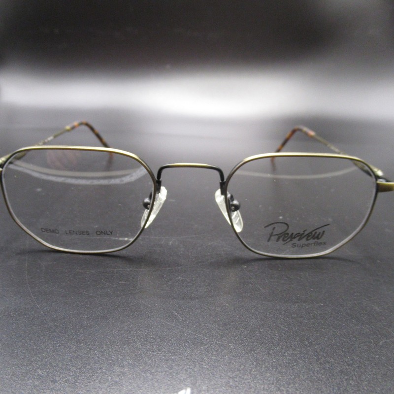 Preview Superflex Eyeglass Frames 46-20 Black Gold Tortoise Metal Oval Unisex