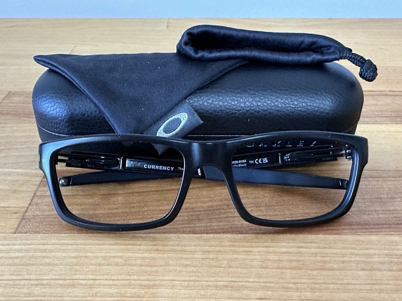 Oakley CURRENCY OX8026-0154 Rx Eyeglass Frame 54 17 13 Satin Black W/Case & Bag