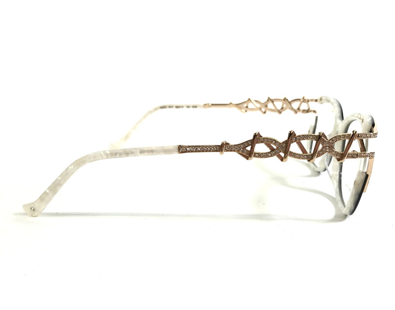 Tura Brilliance Eyeglasses Frames TE272 BLK Black Ivory Gold Crystals 54-16-145 gallery