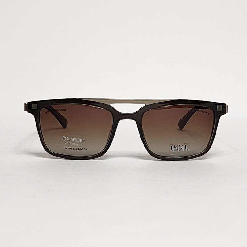 Eco Tian Rectangular Glasses w/ Polarized Magnetic Sunglass Clip-On | 49mm