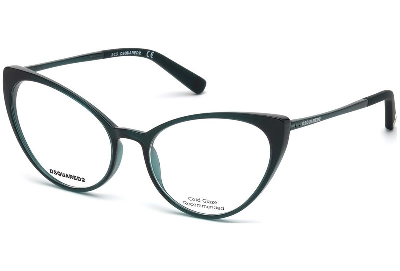 DSQUARED2 DQ5221 096 Green Cat Eye Plastic Optical Eyeglasses Frame 54-17-140 RX