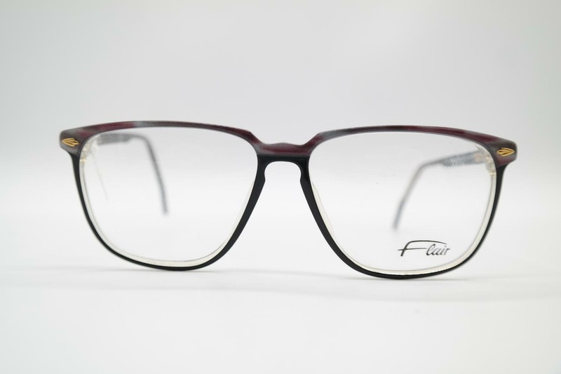 Vintage Flair 17 Purple Gray Black Oval Glasses Eyeglass Frame NOS