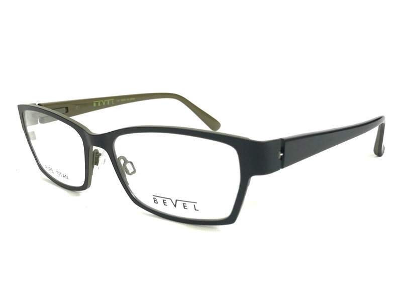 Bevel Eyeglasses Frames 8630 Be Evil BKHG Matte Black Moss Green 53-16-128 gallery