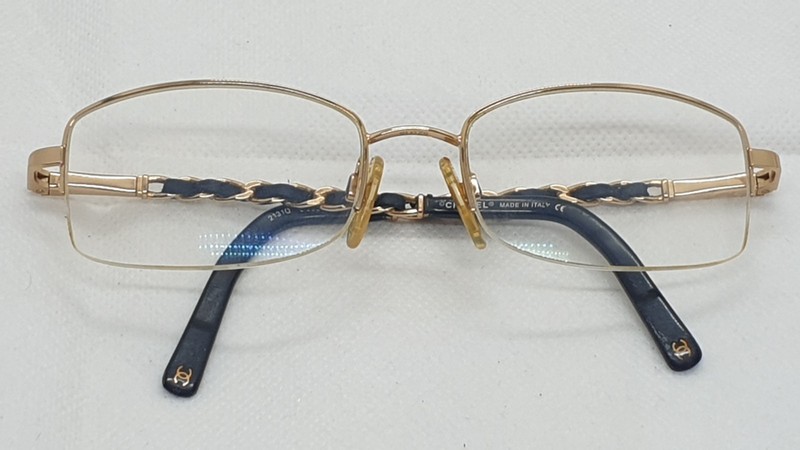 Chanel 2131Q c.293 Leather Strap Temples Eyeglasses Frame. Made in Italy
