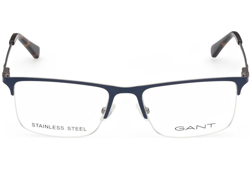 GANT GA3243 091 Blue Metal Half-Rimless Optical Eyeglasses Frame 55-18-140 RX