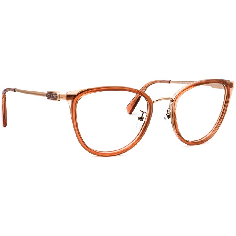 Coach Eyeglasses HC 5146 9415 Shiny Rose Gold/Amber Butterfly Frame 54[]20 140