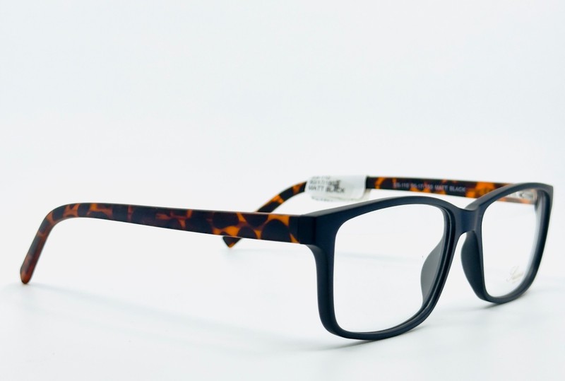 NEW SUCCESS SS-110 MATT BLACK Tortoise Square Full Rim Eyeglasses 60-17-150 B:39 gallery
