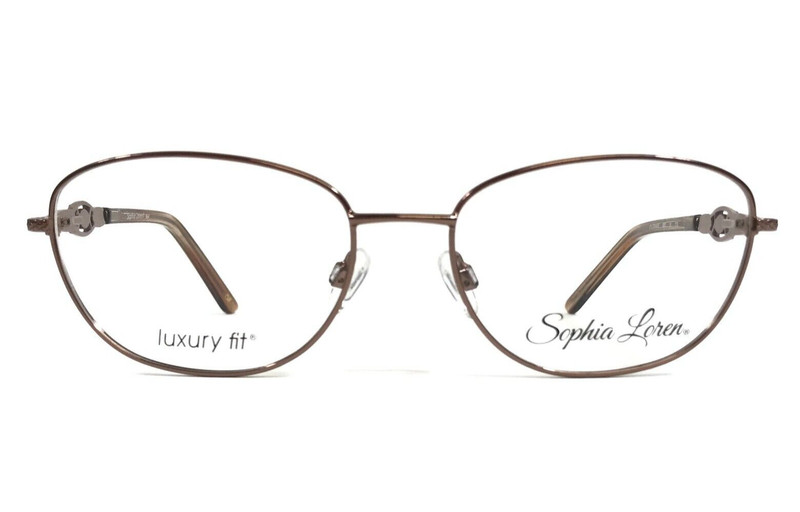 Sophie Loren Eyeglasses Frame 964 097 Gold Brown Cat Eye Crystals 54-17-135