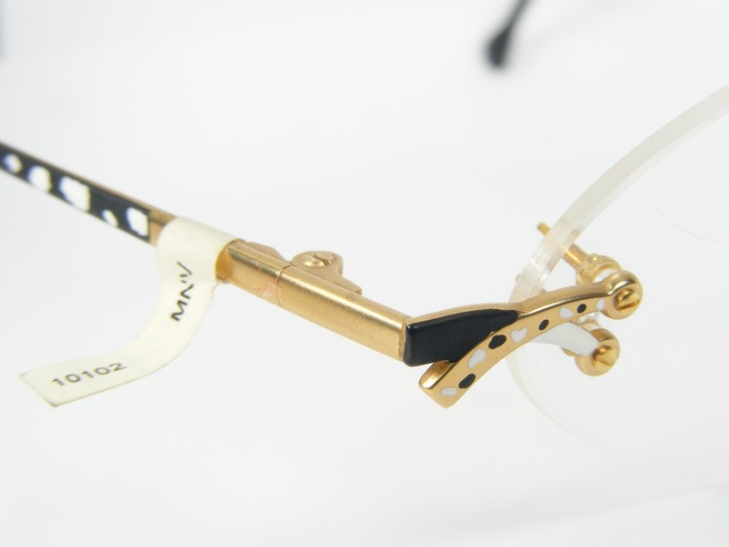 Ken Sooper 210 VK GOLD /MATT BLACK /WHITE UNIQUE EYEGLASSES 53-20-137mm Germany gallery