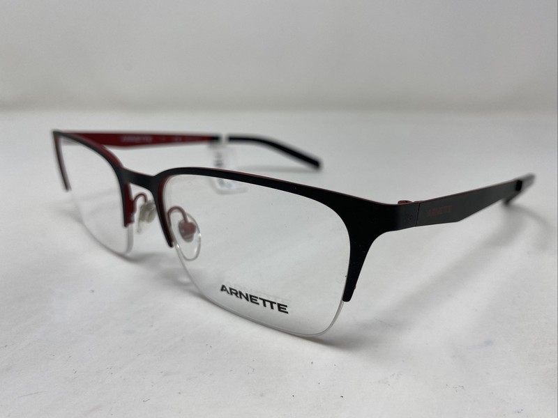 Arnette MAKAII 6126 723 53-19-145 Black/Red Metal Half Rim Eyeglasses Frame 7725 gallery