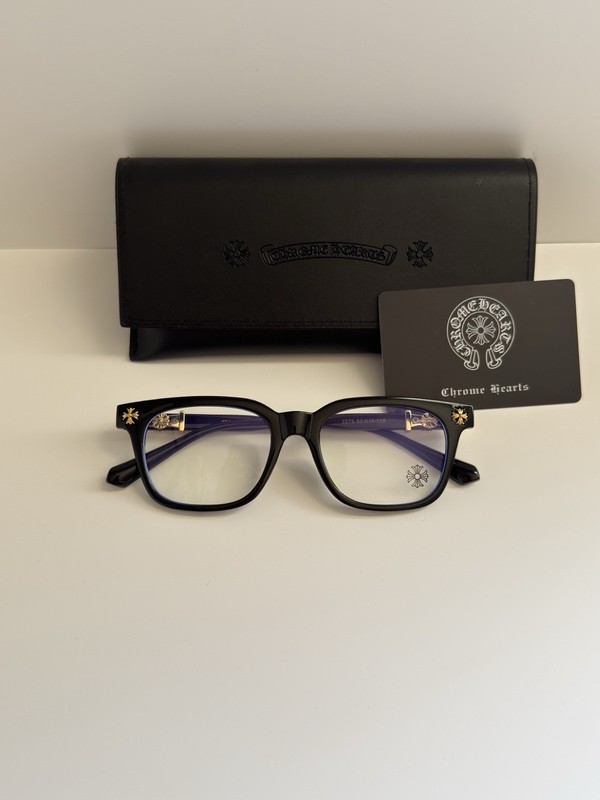 Chrome-Like Black and Gold Accented Blue Light Glasses
