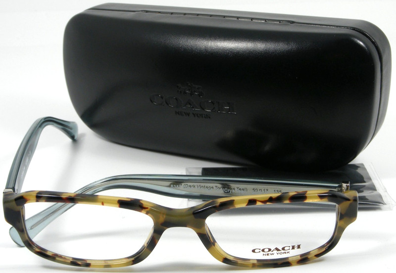 COACH HC 6083 5357 Vintage Tortoise /Crystal Teal Eyeglasses Frame 50-17-135 New