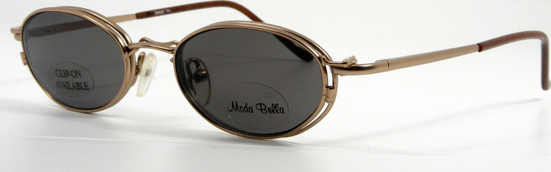 Moda Bella M. Brown Eyeglasses Frame 465 47-19-135 Clip-On Grey-Brown Lens gallery
