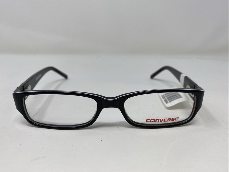 Converse Eyewear WHY BLK 47-15-125 Black/White Full Rim Eyeglasses Frame &W80