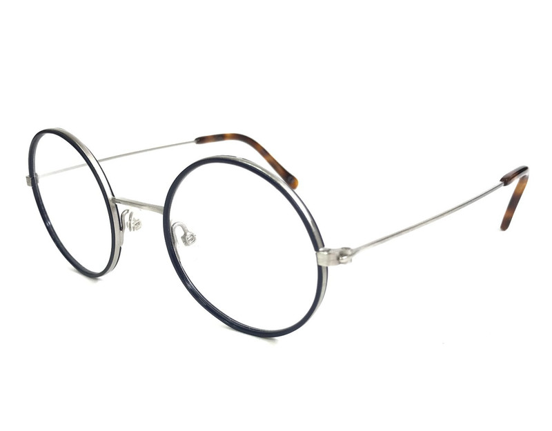 Article One Small Eyeglasses Frames R.HART 13 Blue Matte Silver 45-21-145