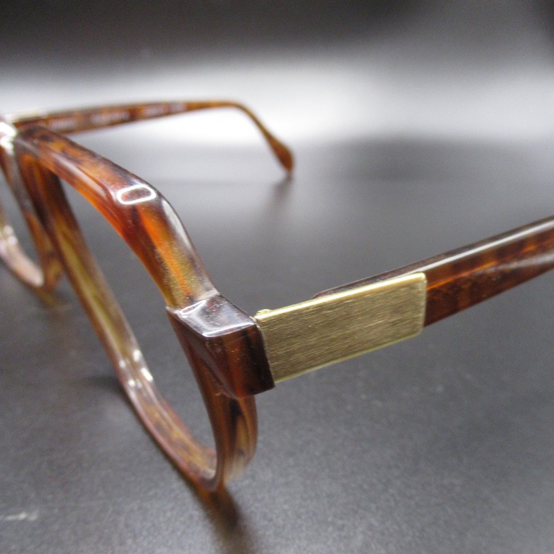 Zimco Gazunta Vintage Eyeglass Frames 60-22-155mm Amber Fade Tortoise Hong Kong gallery