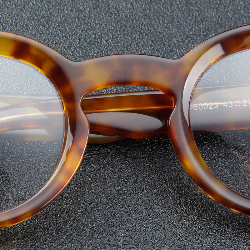 Retro Oval Small Eyeglasses Frames Acetate Recessed Bottom Design Glasses Unisex gallery