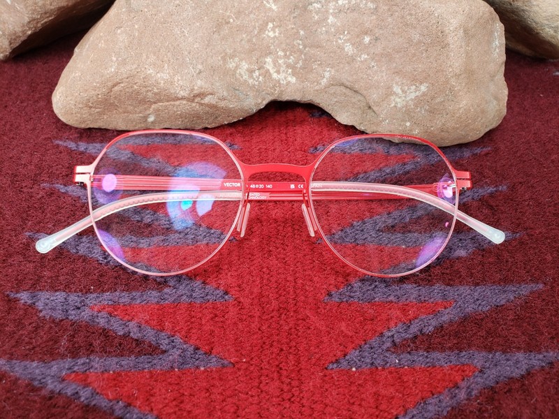 LOOL "Vector RD" Red Titanium Eyeglasses 48□20 140mm With Case Made In Spain gallery