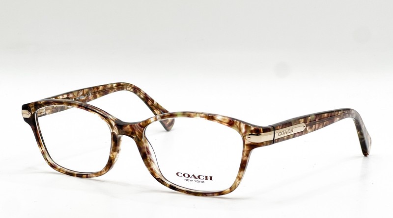 Coach HC 6065 5287 Confetti Light Brown Rectangle Eyeglass Frames 51-17-135