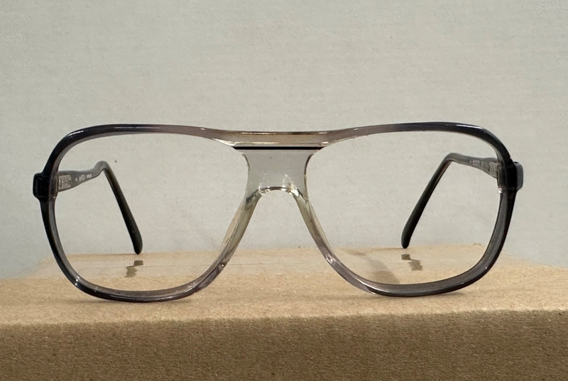 Safilo Elasta Eyeglasses Frame Clear Gray Black Gradient Aviator Italy 57-15-145