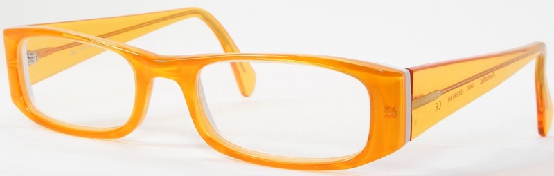 UNIC EYEWEAR Handmade MO 214 1248 TRANSPARENT AMBER /WHITE EYEGLASSES 48-18-140