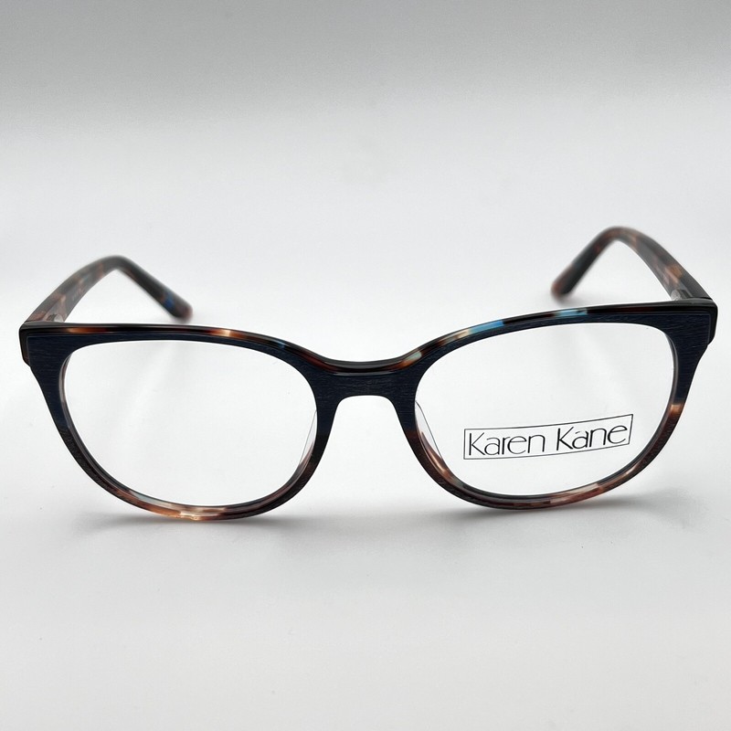 Karen Kane Torenia Cat Eye Eyeglass Frames Plastic Brown Teal Blue 52-17-140