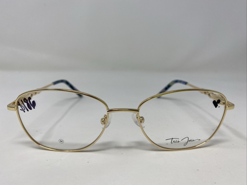 Tres Jolie 208 710 53-17-140 Yellow Gold Metal Full Rim Eyeglasses Frame /Z39