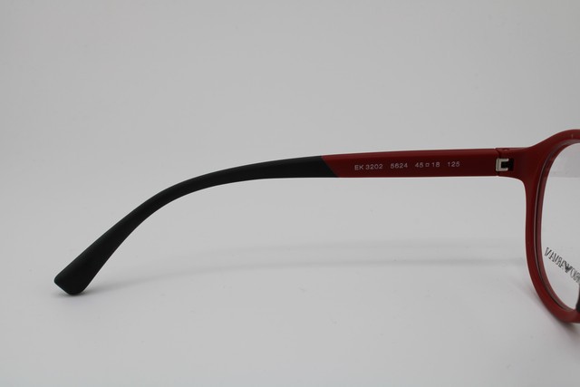 NEW EMPORIO ARMANI KIDS EK 3202 5624 MATTE RED BLACK AUTHENTIC EYEGLASSES 45-18 gallery