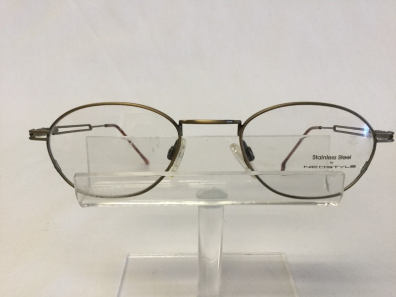 Vintage NeoStyle Eyeglasse Boston 43 S Antique Gold Oval Art Deco Metal Hipp