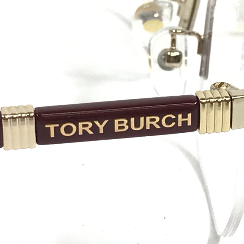 Tory Burch Eyeglasses Frames TY1069 3313 Bordeaux Red Gold Half Rim 53-18-140 gallery
