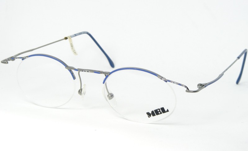 NOS MEL M 07 027 BLUE /SILVER EYEGLASSES GLASSES METAL FRAME 44-20-135mm Germany