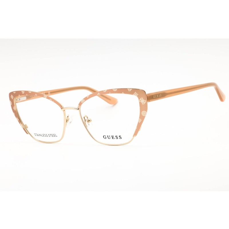 Guess Women’s Eyeglasses Beige/Other Metal Full Rim Cat Eye Frame GU50122 059