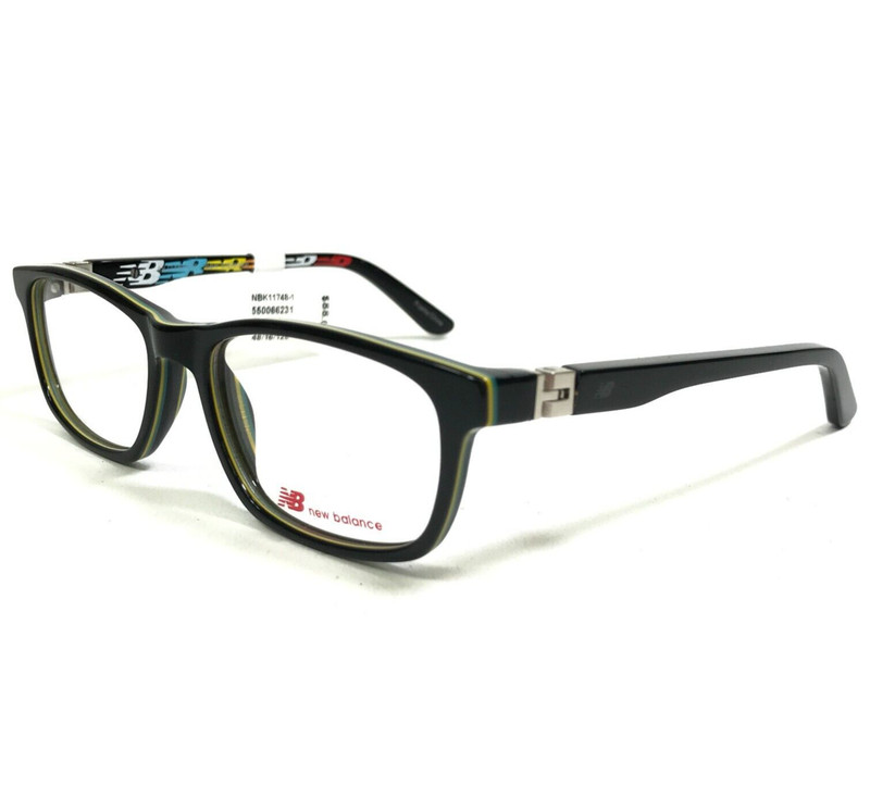 New Balance Kids Eyeglasses Frames NBK117-1 Black Rectangular Full Rim 48-16-125
