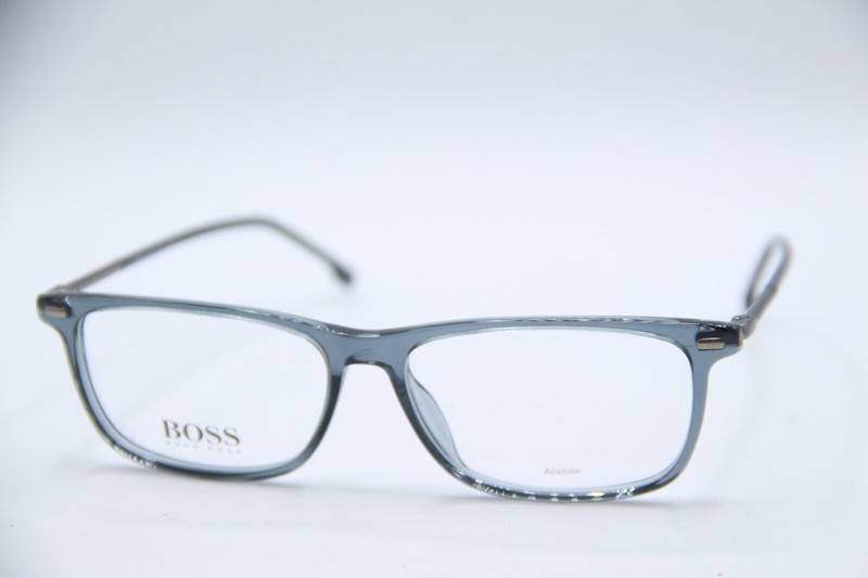 NEW HUGO BOSS 1229/U KB7 CRYSTAL BLUE AUTHENTIC DESIGNER EYEGLASSES 56-15