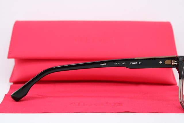 NEW WOODYS 240906 PIAGET 01 BLACK GREEN GOLD FADE AUTHENTIC EYEGLASSES 57-17 gallery