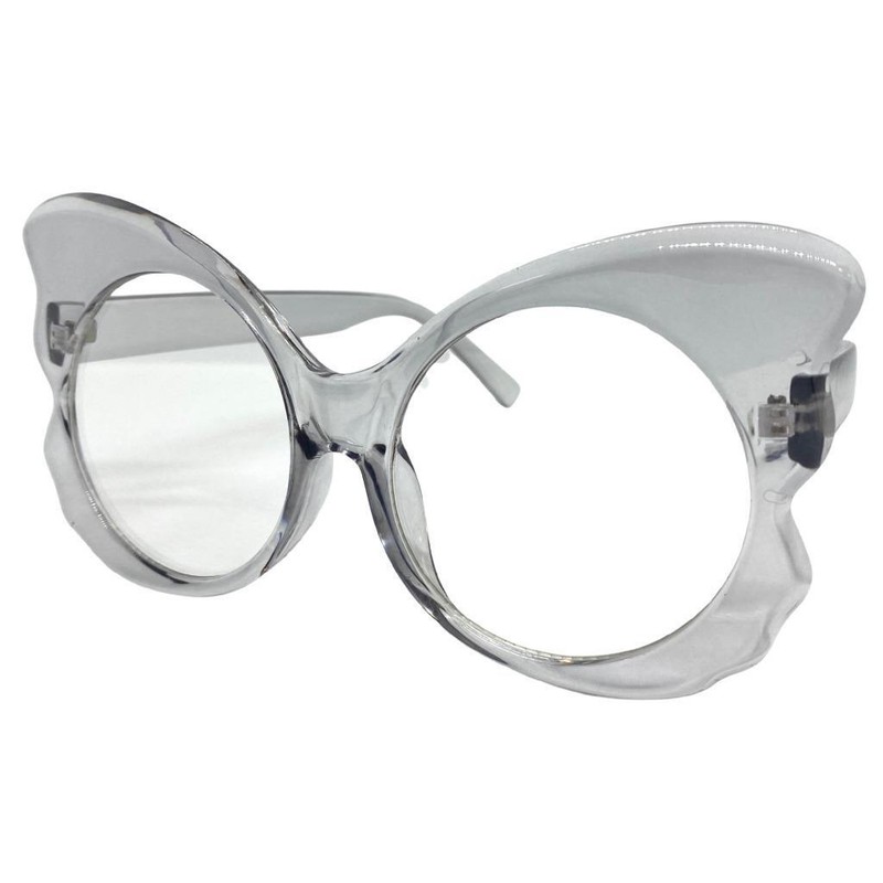 Women Oversized Retro Butterfly Clear Lens EYE GLASSES Huge Big Large Gray Frame gallery