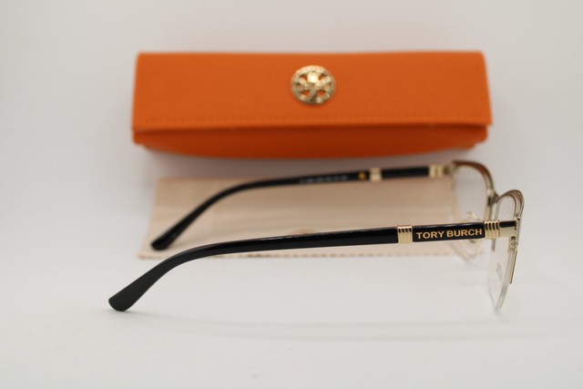 NEW TORY BURCH TY 1069 3304 BLACK GOLD GUNMETAL AUTHENTIC EYEGLASSES 53-18 gallery